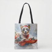 Australisch vee in slee laat het sneeuwen Kerstmis Tote Bag (Voorkant)