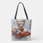 Australisch vee in slee laat het sneeuwen Kerstmis Tote Bag (Achterkant)