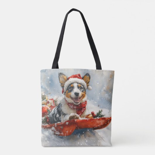 Australisch vee in slee laat het sneeuwen Kerstmis Tote Bag (Achterkant)