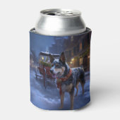 Australisch vee Kerstmis Feestelijk Seizoen Blikjeskoeler (Blikje Voorkant)