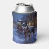 Australisch vee Kerstmis Feestelijk Seizoen Blikjeskoeler (Blikje Achterkant)