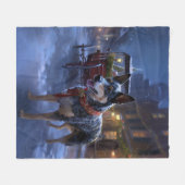 Australisch vee Kerstmis Feestelijk Seizoen Fleece Deken (Voorkant (Horizontaal))