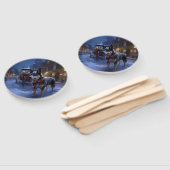 Australisch vee Kerstmis Feestelijk Seizoen Handwaaier (Niet-gemonteerd)