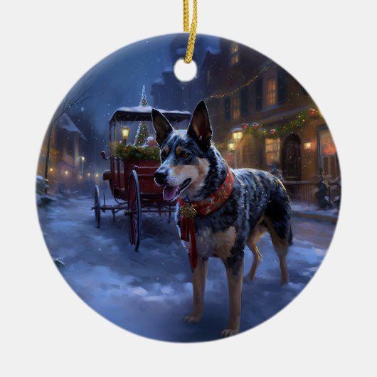 Australisch vee Kerstmis Feestelijk Seizoen Keramisch Ornament (Voorkant)