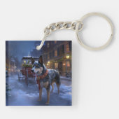 Australisch vee Kerstmis Feestelijk Seizoen Sleutelhanger (Achterkant)