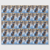 Australisch vee liet het sneeuwKerstmis Cadeaupapier (Vlak)