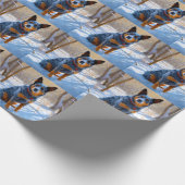 Australisch vee liet het sneeuwKerstmis Cadeaupapier (Hoek)