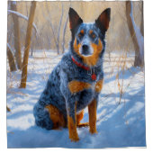 Australisch vee liet het sneeuwKerstmis Douchegordijn (Voorkant)