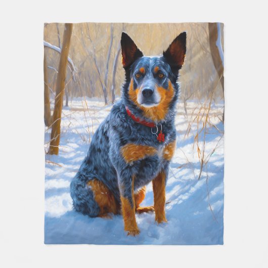 Australisch vee liet het sneeuwKerstmis Fleece Deken (Voorkant)