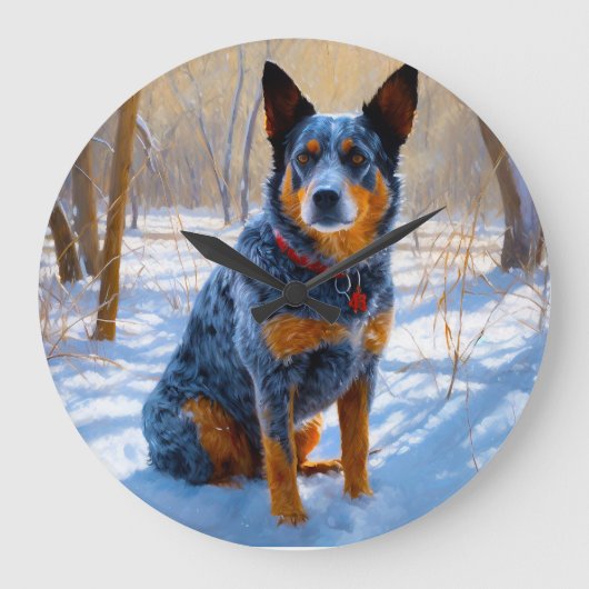 Australisch vee liet het sneeuwKerstmis Grote Klok (Voorkant)