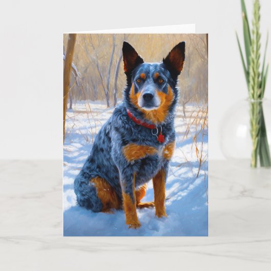 Australisch vee liet het sneeuwKerstmis Kaart (Voorkant)