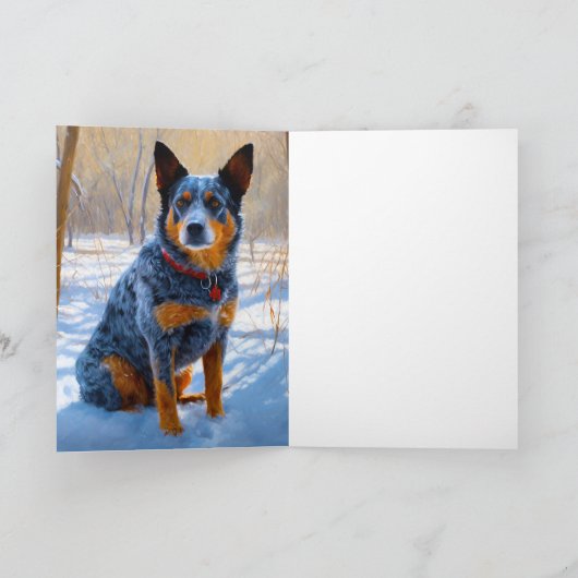 Australisch vee liet het sneeuwKerstmis Kaart (Binnen)