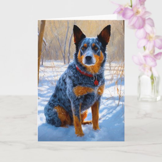 Australisch vee liet het sneeuwKerstmis Kaart (Orchidee)