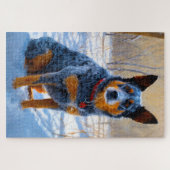 Australisch vee liet het sneeuwKerstmis Legpuzzel (Horizontaal)