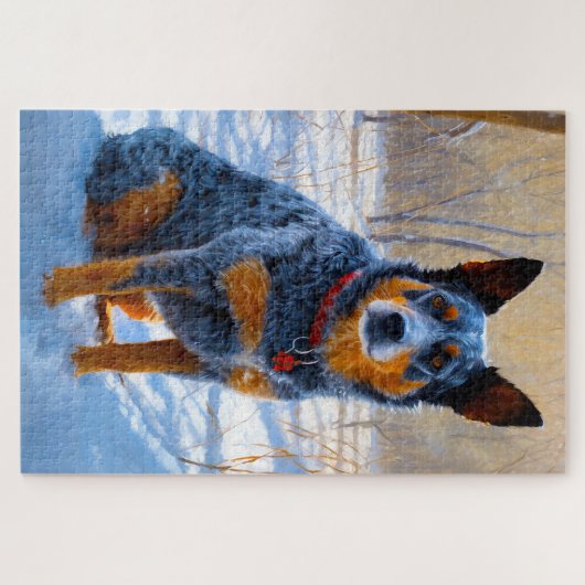 Australisch vee liet het sneeuwKerstmis Legpuzzel (Horizontaal)