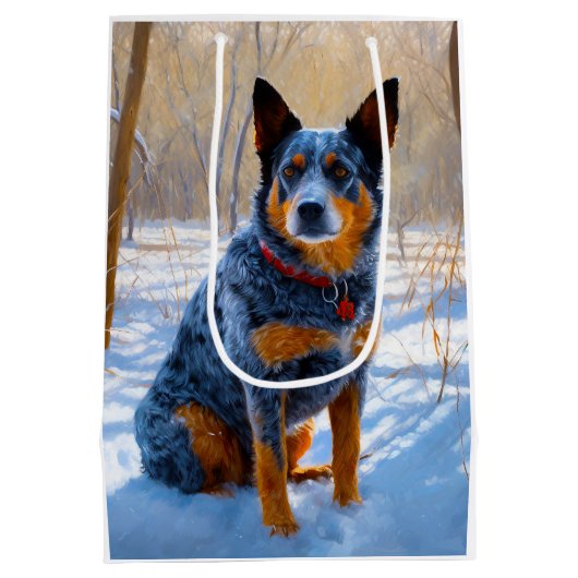 Australisch vee liet het sneeuwKerstmis Medium Cadeauzakje (Achterkant)