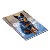 Australisch vee liet het sneeuwKerstmis Notitieboek (Rechterzijde)