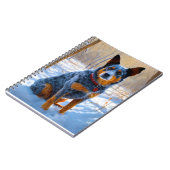 Australisch vee liet het sneeuwKerstmis Notitieboek (Linkerzijde)