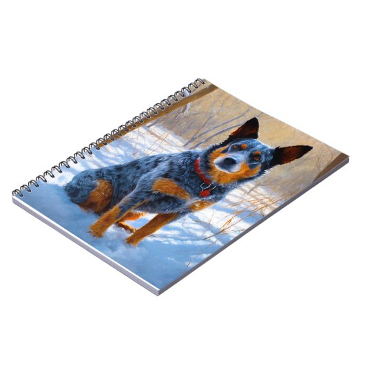 Australisch vee liet het sneeuwKerstmis Notitieboek (Linkerzijde)