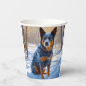 Australisch vee liet het sneeuwKerstmis Papieren Bekers (Achterkant)