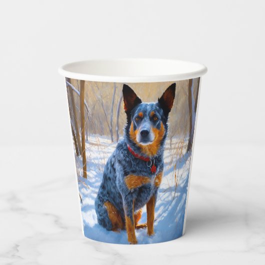 Australisch vee liet het sneeuwKerstmis Papieren Bekers (Achterkant)