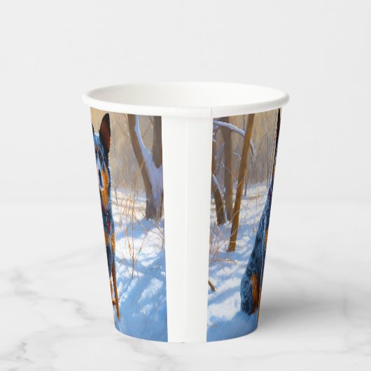 Australisch vee liet het sneeuwKerstmis Papieren Bekers (Rechts)