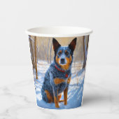 Australisch vee liet het sneeuwKerstmis Papieren Bekers (Voorkant)