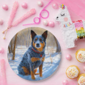 Australisch vee liet het sneeuwKerstmis Papieren Bordje (Feest)