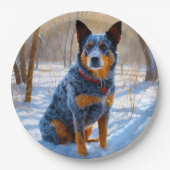 Australisch vee liet het sneeuwKerstmis Papieren Bordje (Voorkant)