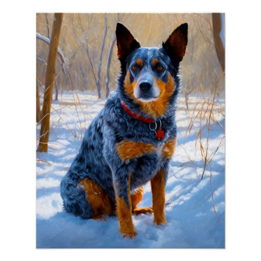 Australisch vee liet het sneeuwKerstmis Perfect Poster (Voorkant)