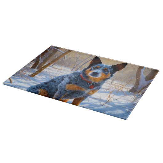 Australisch vee liet het sneeuwKerstmis Snijplank (Hoek)