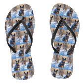 Australisch vee liet het sneeuwKerstmis Teenslippers (Voetbed)