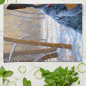 Australisch vee liet het sneeuwKerstmis Theedoek (Gevouwen)