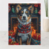 Australisch vee met kerstgeschenken open haard kaart (Voorkant)