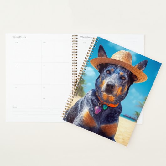 Australisch vee op het strand, cadeau voor hondenl planner (Display)