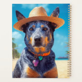 Australisch vee op het strand, cadeau voor hondenl planner (Achterkant)