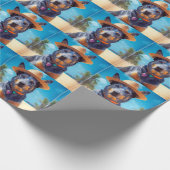 Australisch vee op het strand, hondenliefhebbers z cadeaupapier (Hoek)