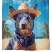 Australisch vee op het strand, hondenliefhebbers z douchegordijn (Voorkant)