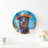 Australisch vee op het strand, hondenliefhebbers z grote klok (Huis)