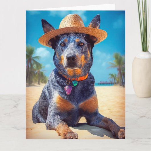 Australisch vee op het strand, hondenliefhebbers z kaart (Voorkant)