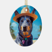 Australisch vee op het strand, hondenliefhebbers z keramisch ornament (Rechts)