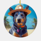 Australisch vee op het strand, hondenliefhebbers z keramisch ornament (Achterkant)