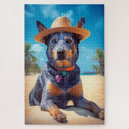 Australisch vee op het strand, hondenliefhebbers z legpuzzel (Verticaal)