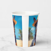 Australisch vee op het strand, hondenliefhebbers z papieren bekers (Links)