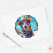 Australisch vee op het strand, hondenliefhebbers z ronde sticker (Envelop)