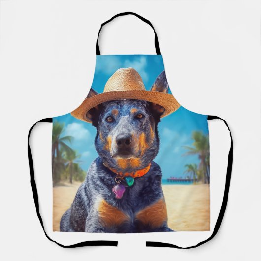 Australisch vee op het strand, hondenliefhebbers z schort (Voorkant)