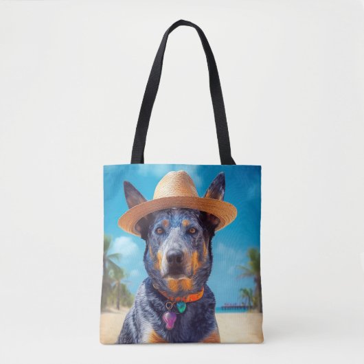 Australisch vee op het strand, hondenliefhebbers z tote bag (Voorkant)