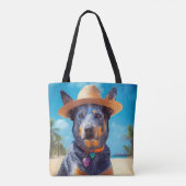 Australisch vee op het strand, hondenliefhebbers z tote bag (Achterkant)