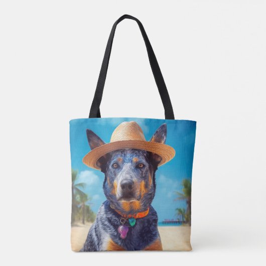 Australisch vee op het strand, hondenliefhebbers z tote bag (Achterkant)