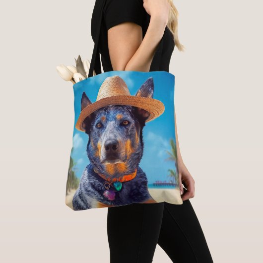 Australisch vee op het strand, hondenliefhebbers z tote bag (Dichtbij)